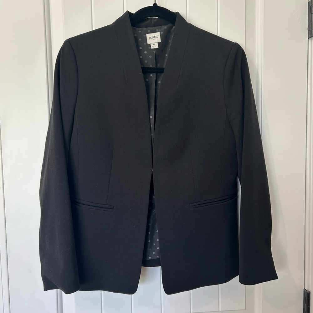 J Crew Factory 'Broadway Blazer' Jacket women’s open Black Size 6.